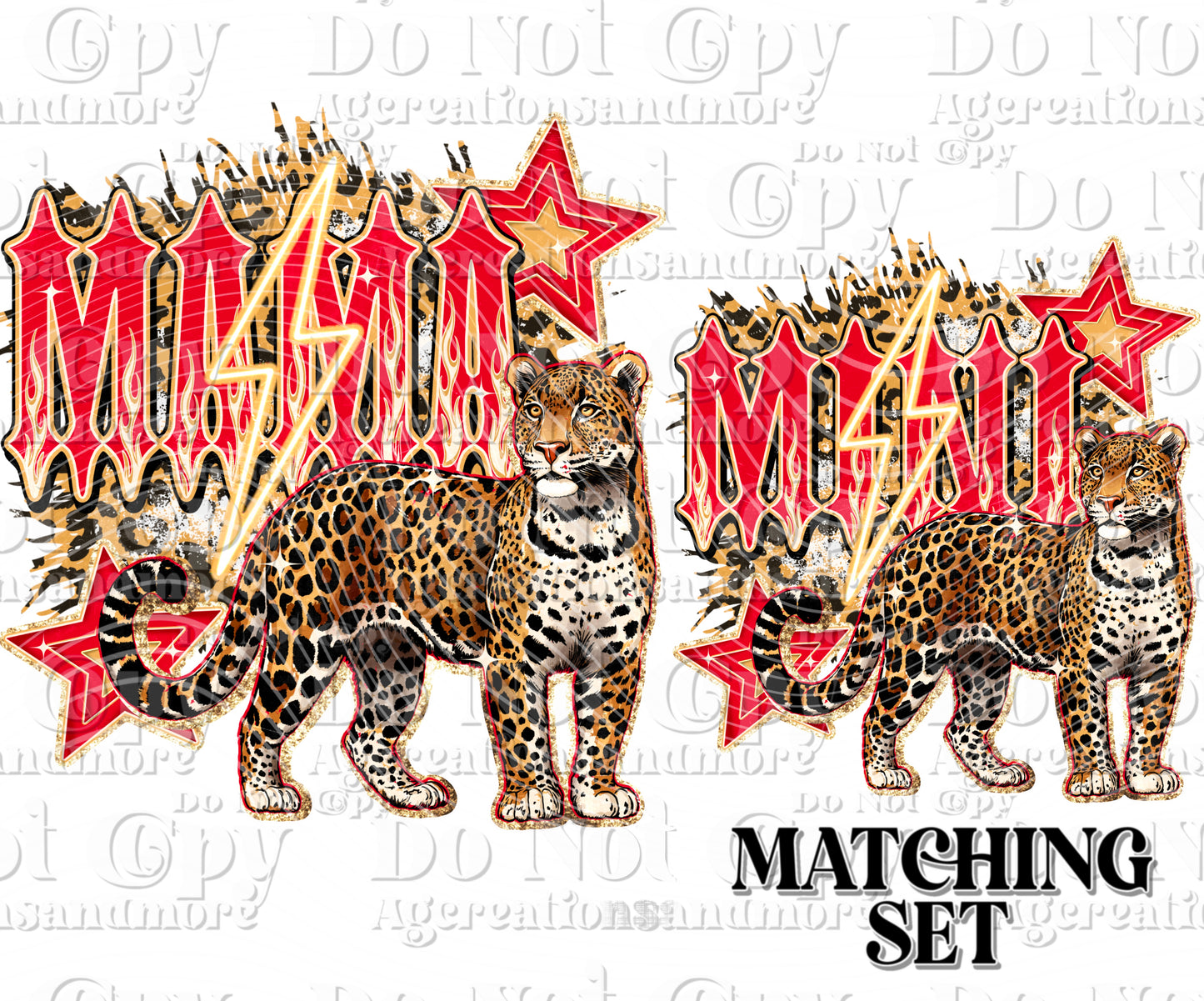 Mama mini leopard set Digital Download PNG
