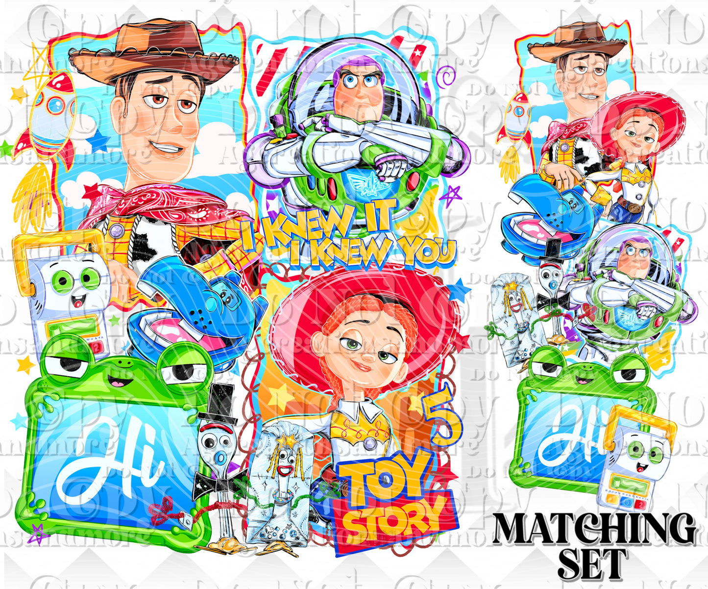Cowgirl and friends set Digital Download png design