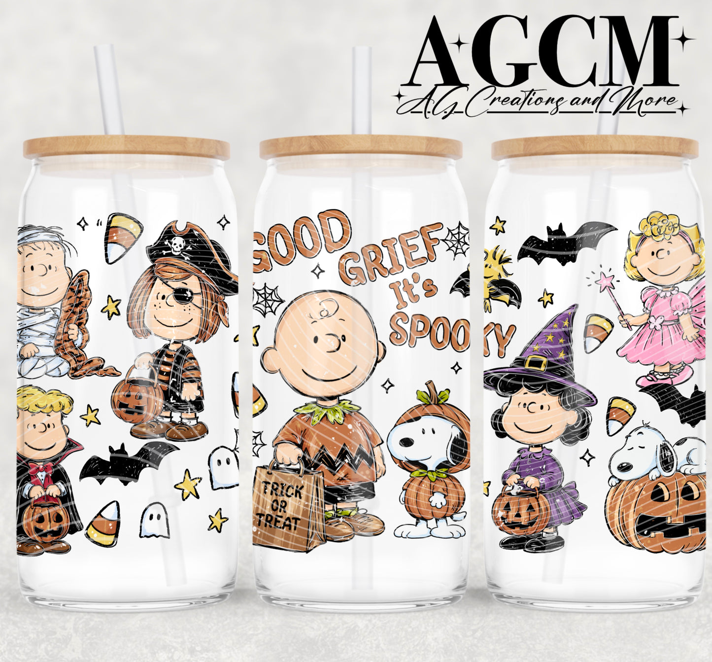 Good grief it’s spooky season 16oz Libby wrap PNG