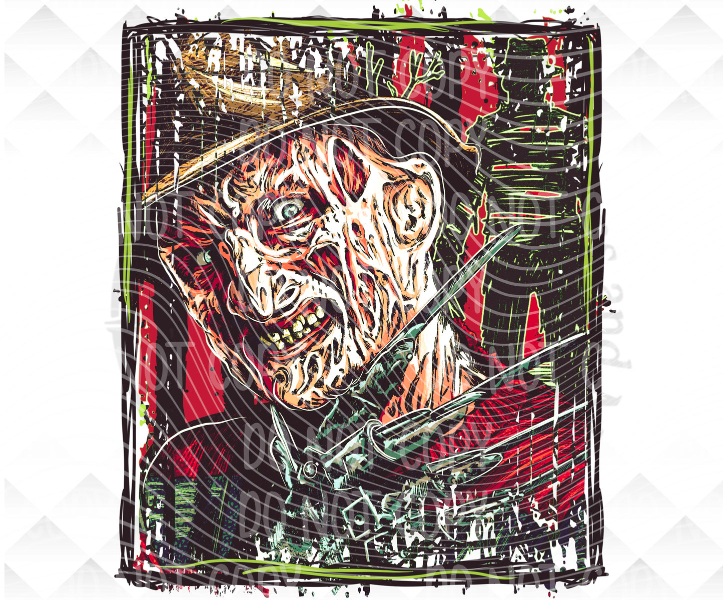 Elm street red stripes Digital Download png design