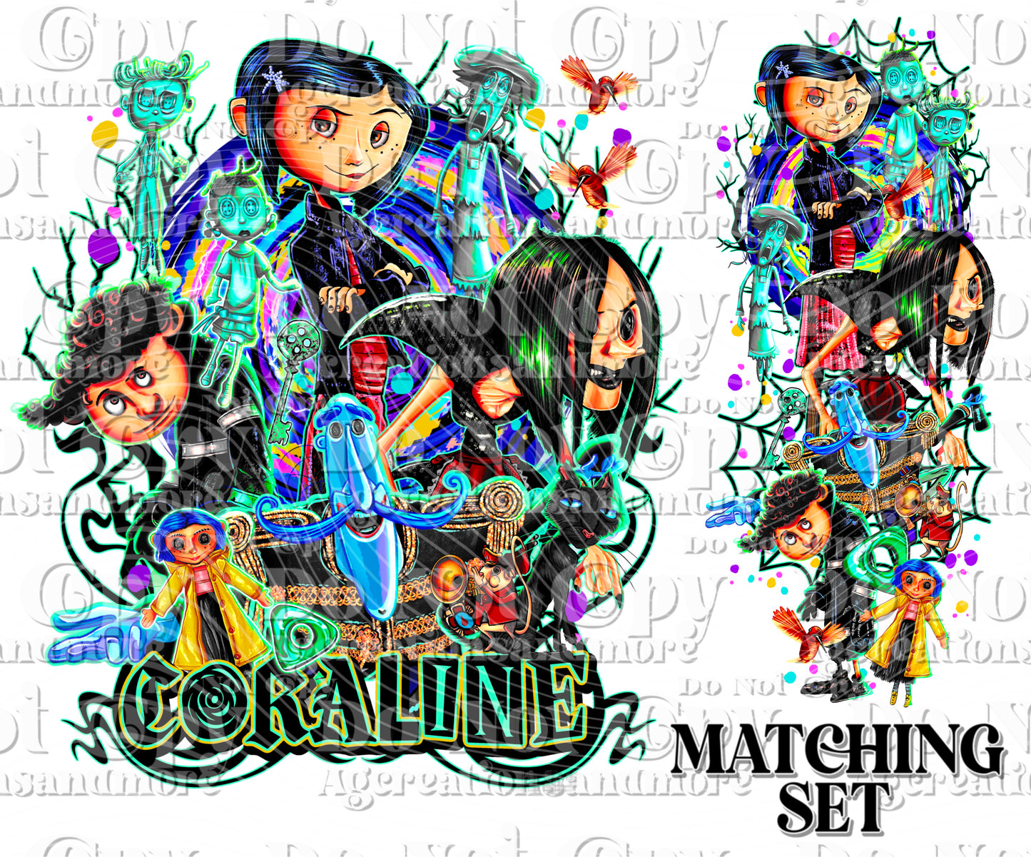 V2 Coral Button set Digital Download PNG