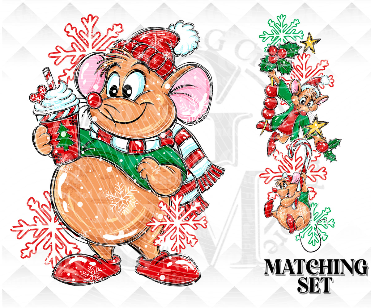Christmas Mouse Digital Download PNG