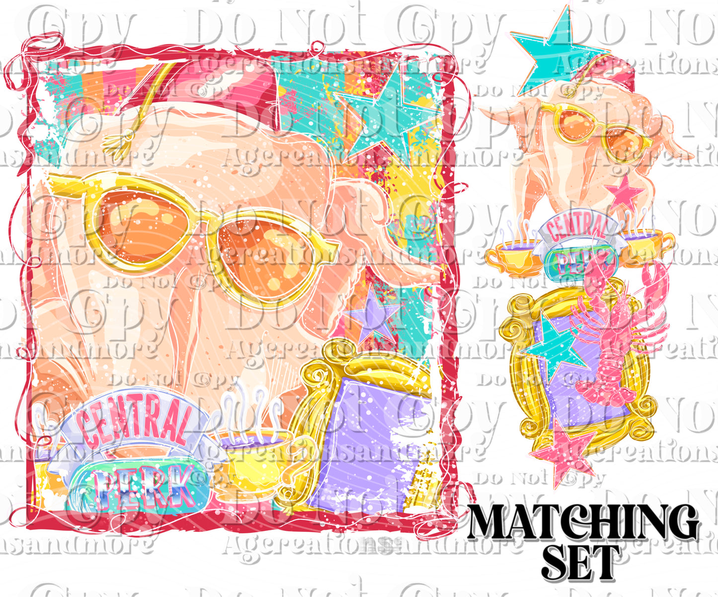 Selfie friends set Digital Download PNG