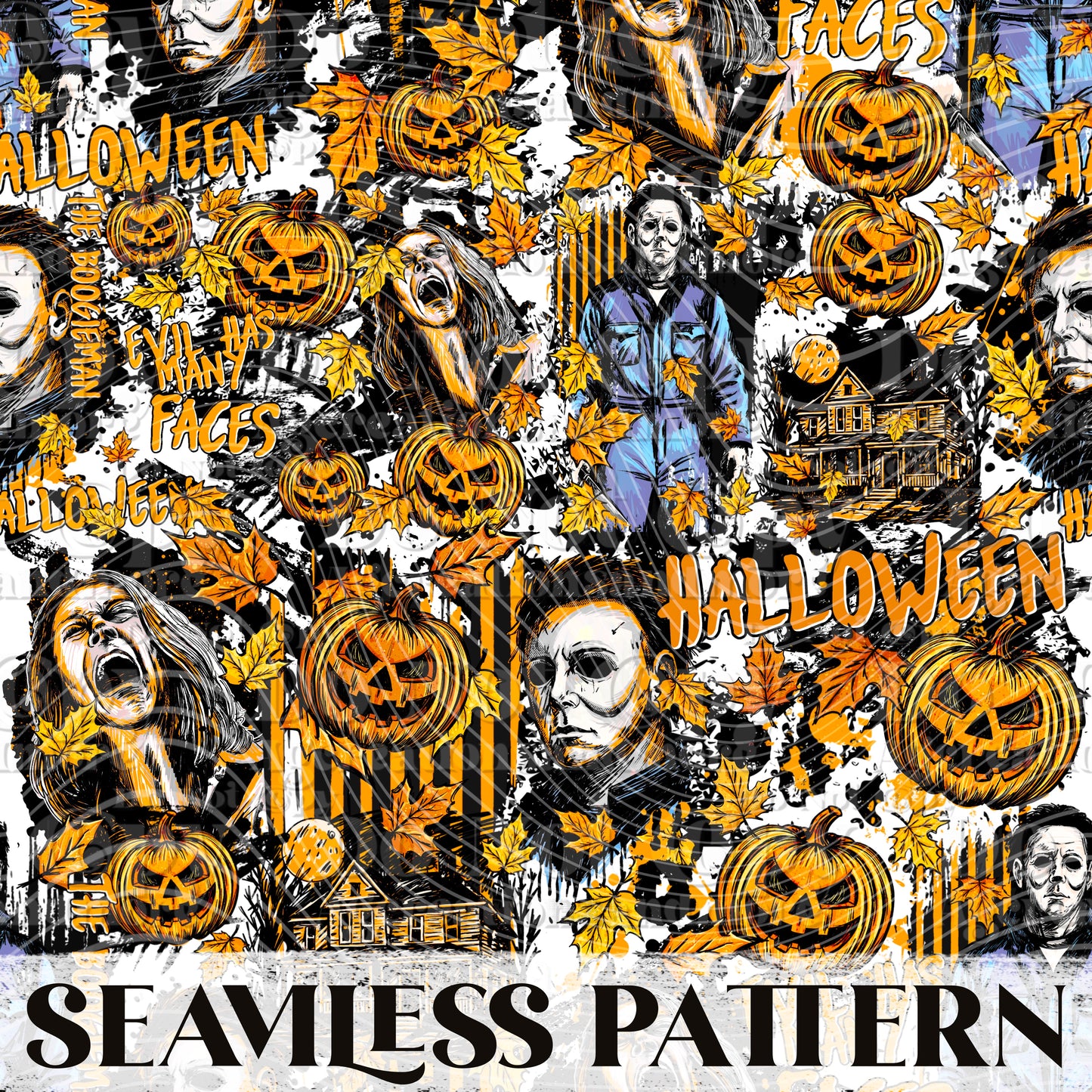 Boogie man Seamless Pattern PNG
