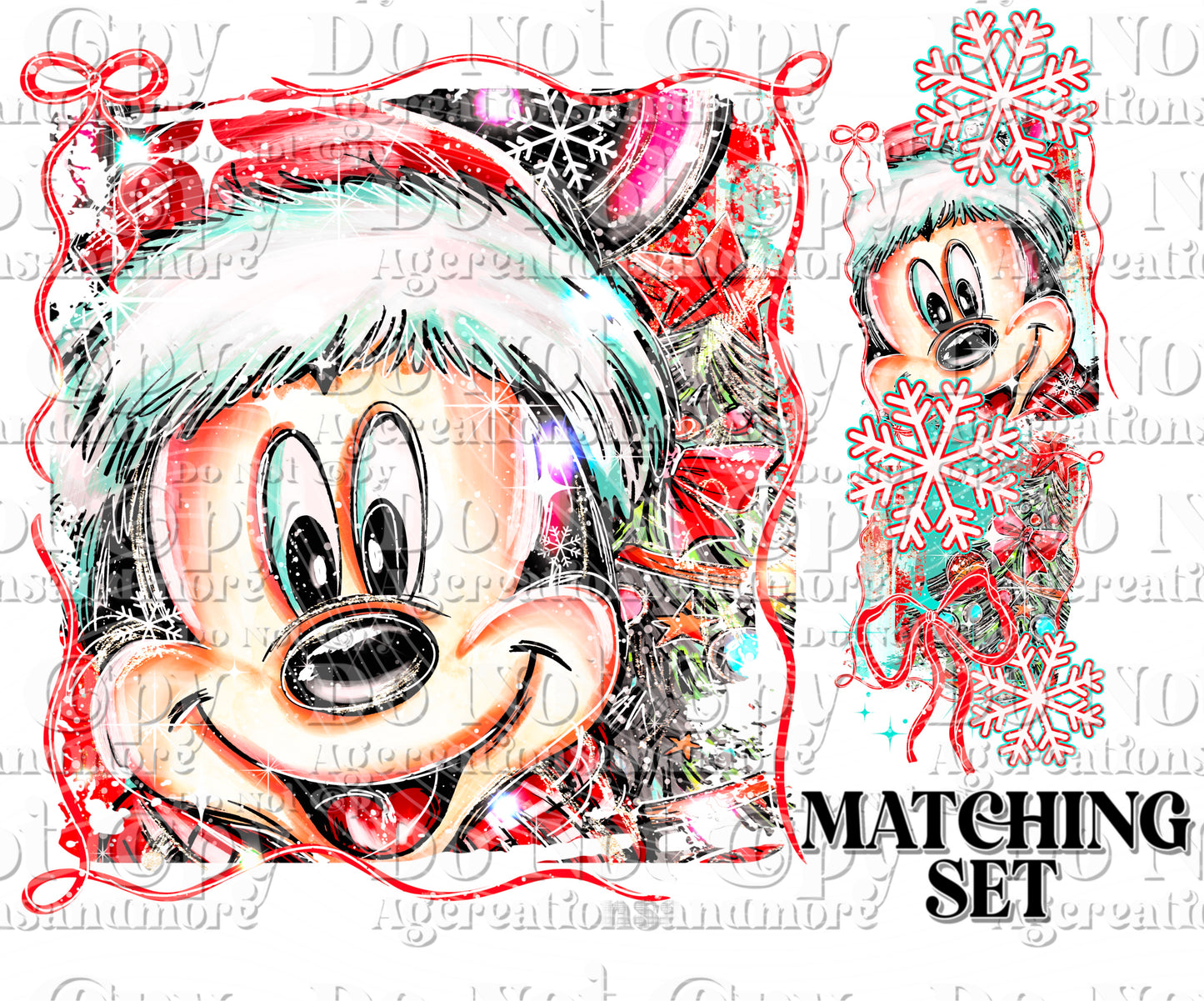 Christmas mouse set Digital Download PNG