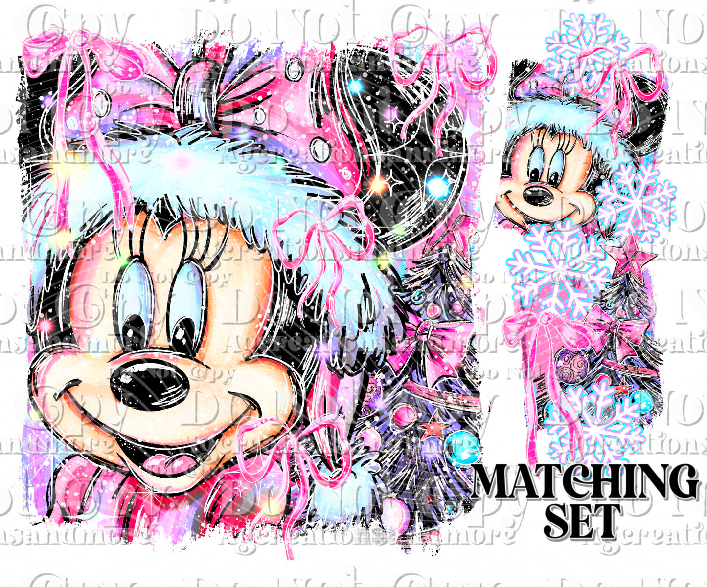 Girl Christmas mouse set Digital Download PNG