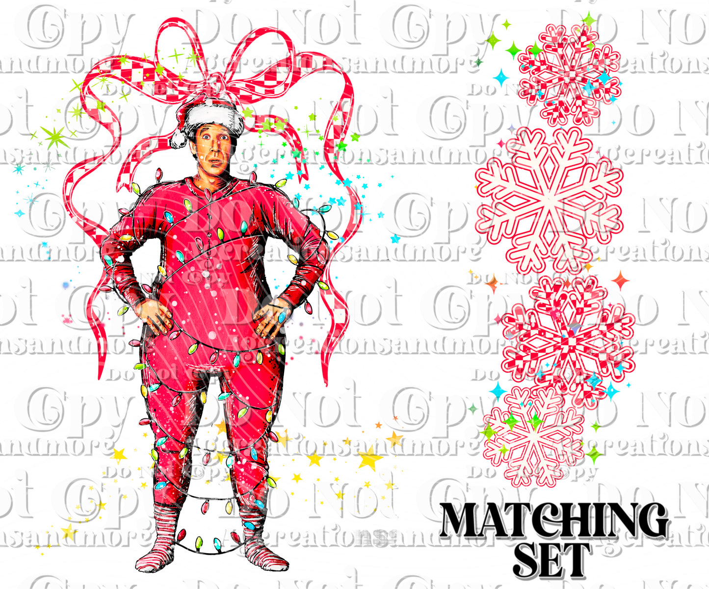 Kris Kringle checker bow set Digital Download PNG