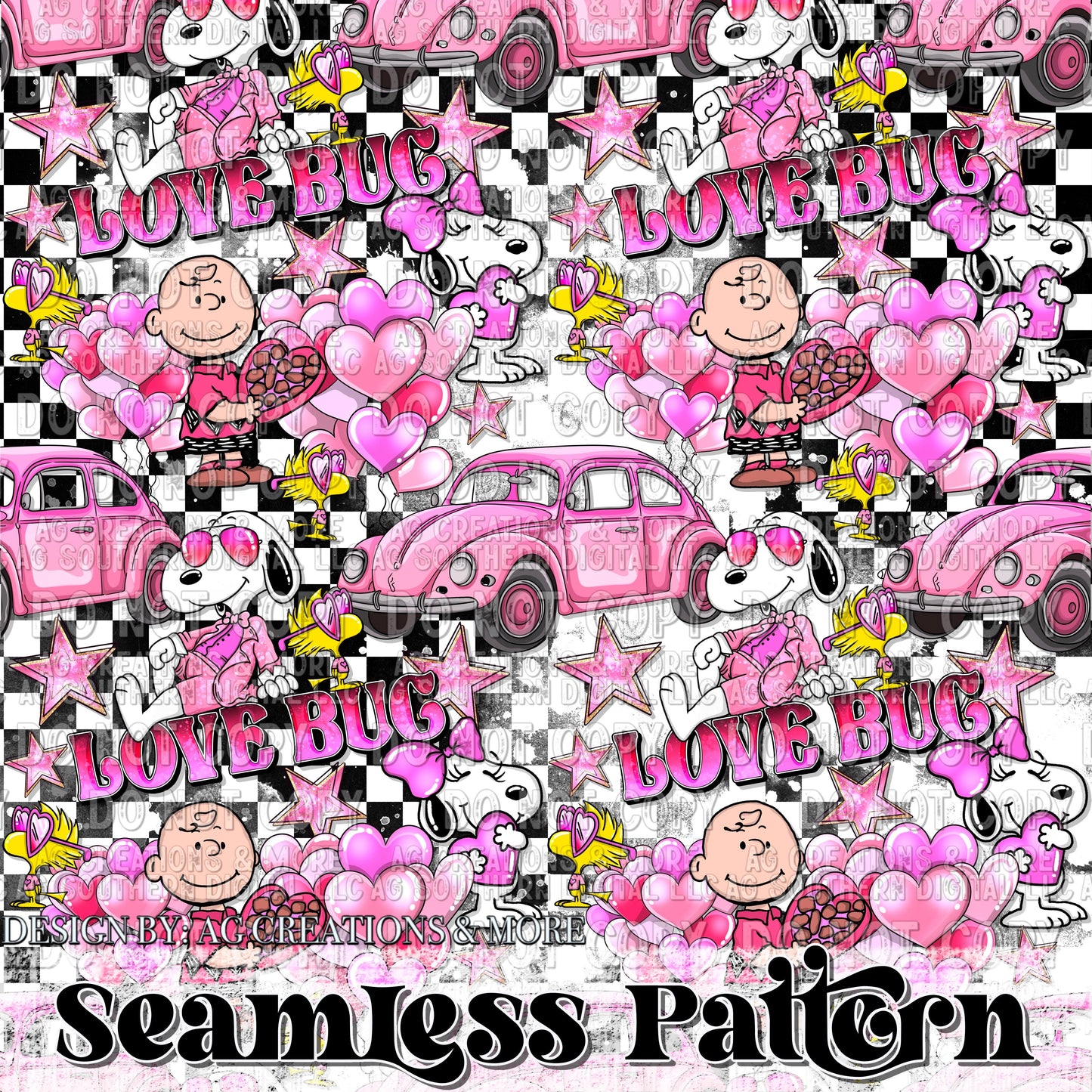 Love Bug Seamless Pattern