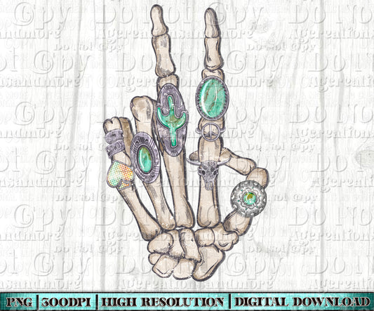Skeleton Concho hand Digital Download