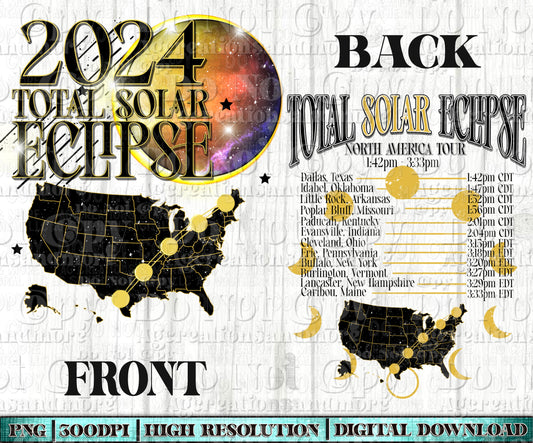 Total Solar Eclipse front and back Digital Download
