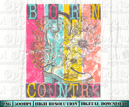 Born Country Digital Download PNG