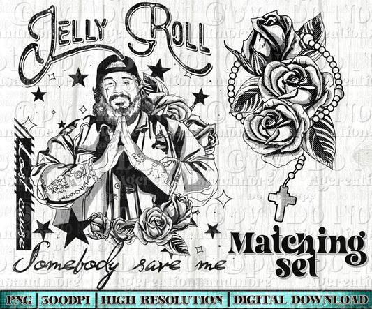 Jelly Roll Set black Single color Digital Download