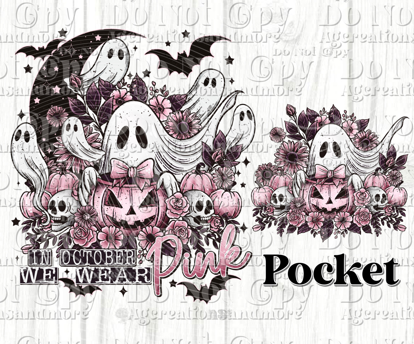 Breast cancer awareness, pocket Digital Download PNG