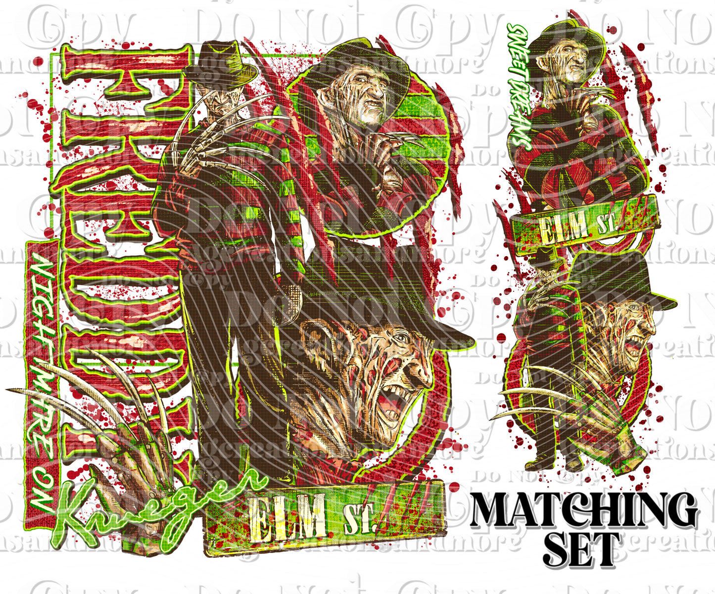 Freddy Nightmare On Elm St. Set digital download PNG
