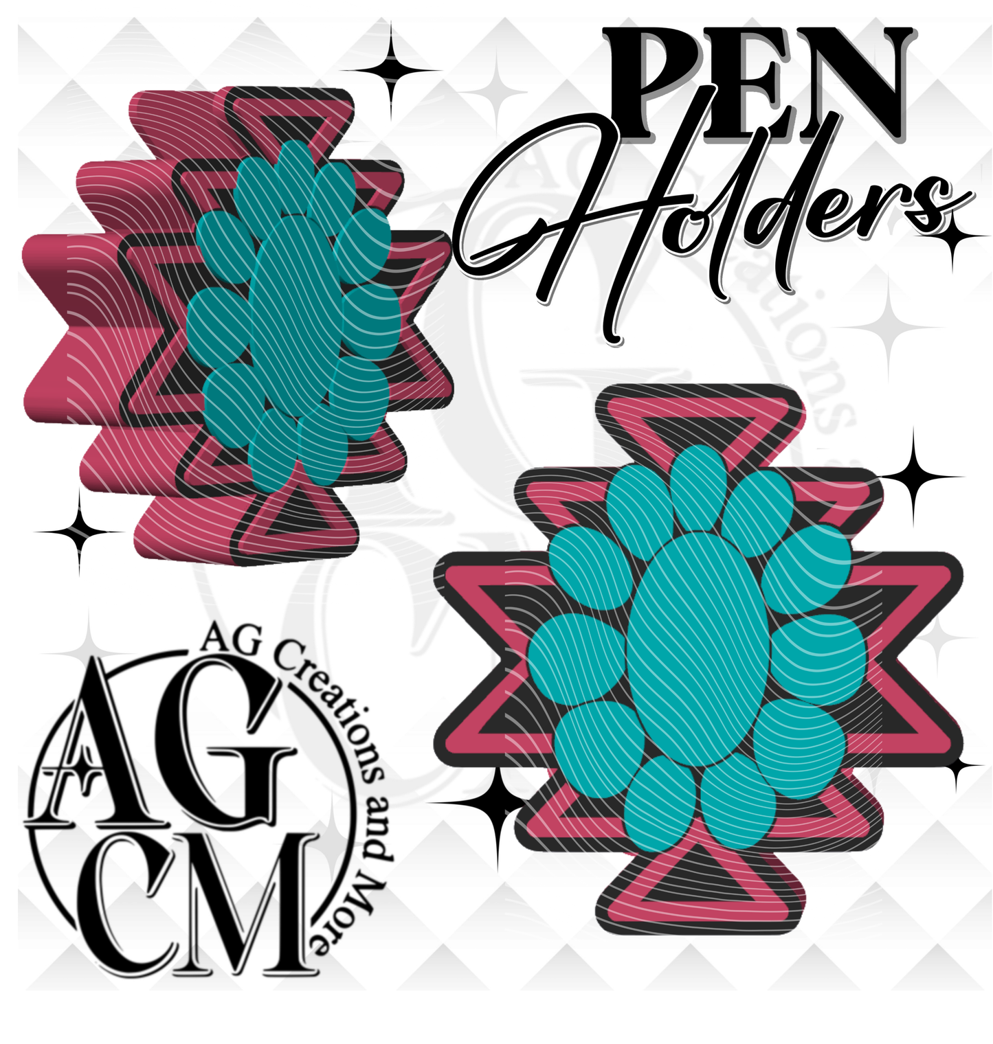 Aztech Concho Pen Holder 3MF File