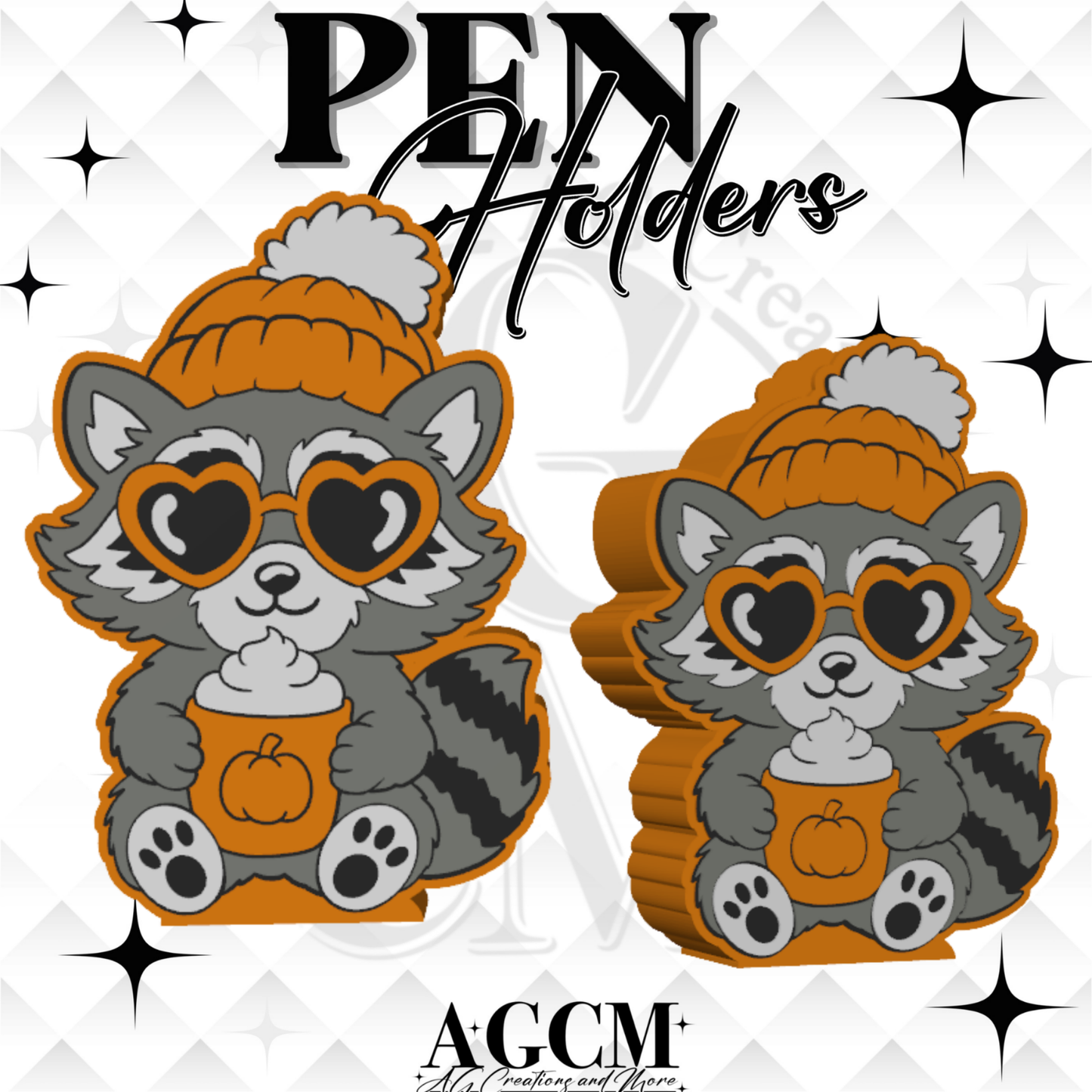 Fall Racoon 3D Pen Holder 3MF / STL File
