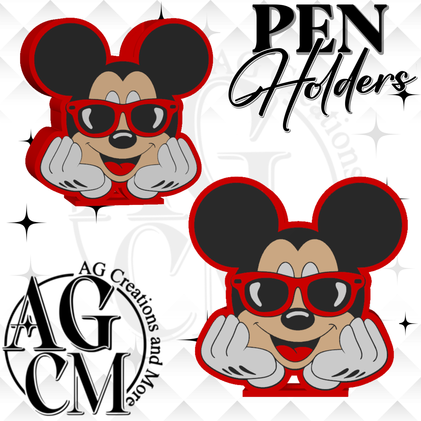 Mouse Glasses 3D Pen Holder 3MF / STL File