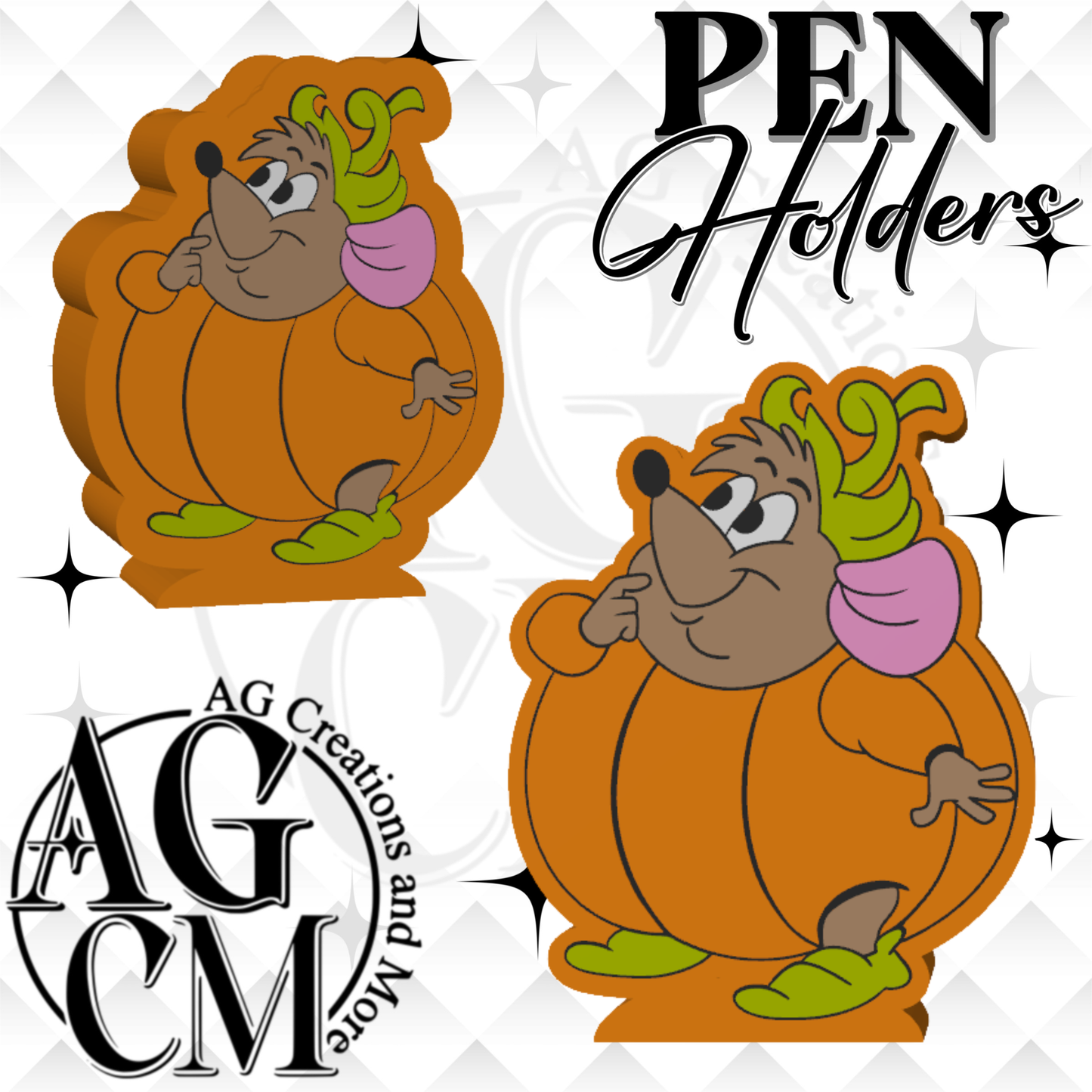 Mouse pumpkin 3D Pen Holder 3MF / STL File