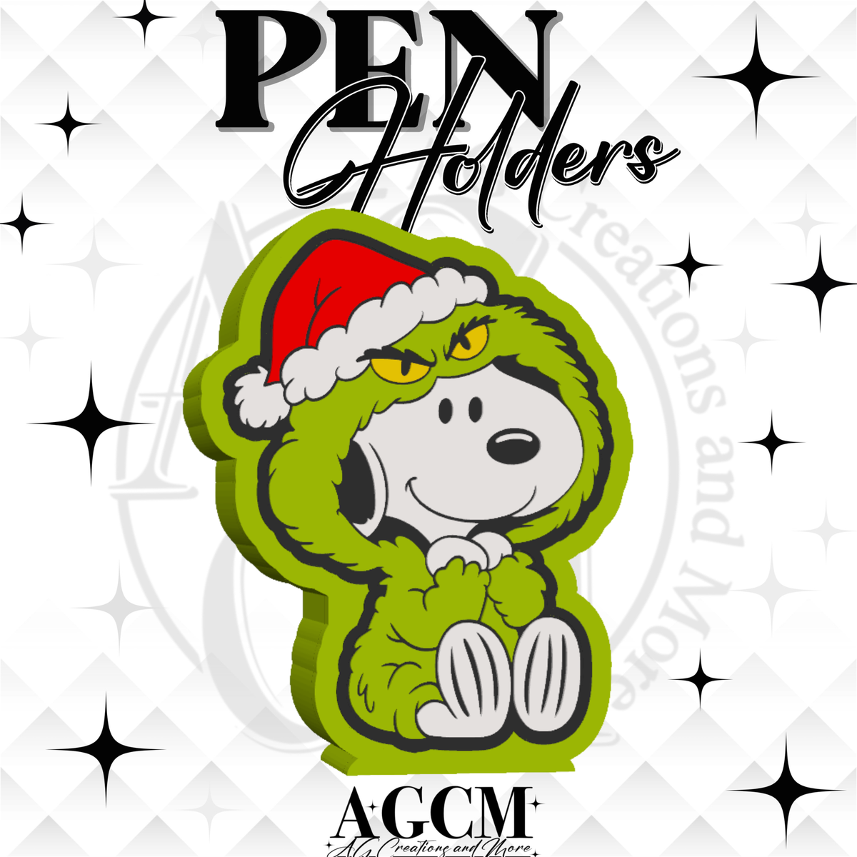 G- Christmas Pup 3D Pen Holder 3MF / STL File