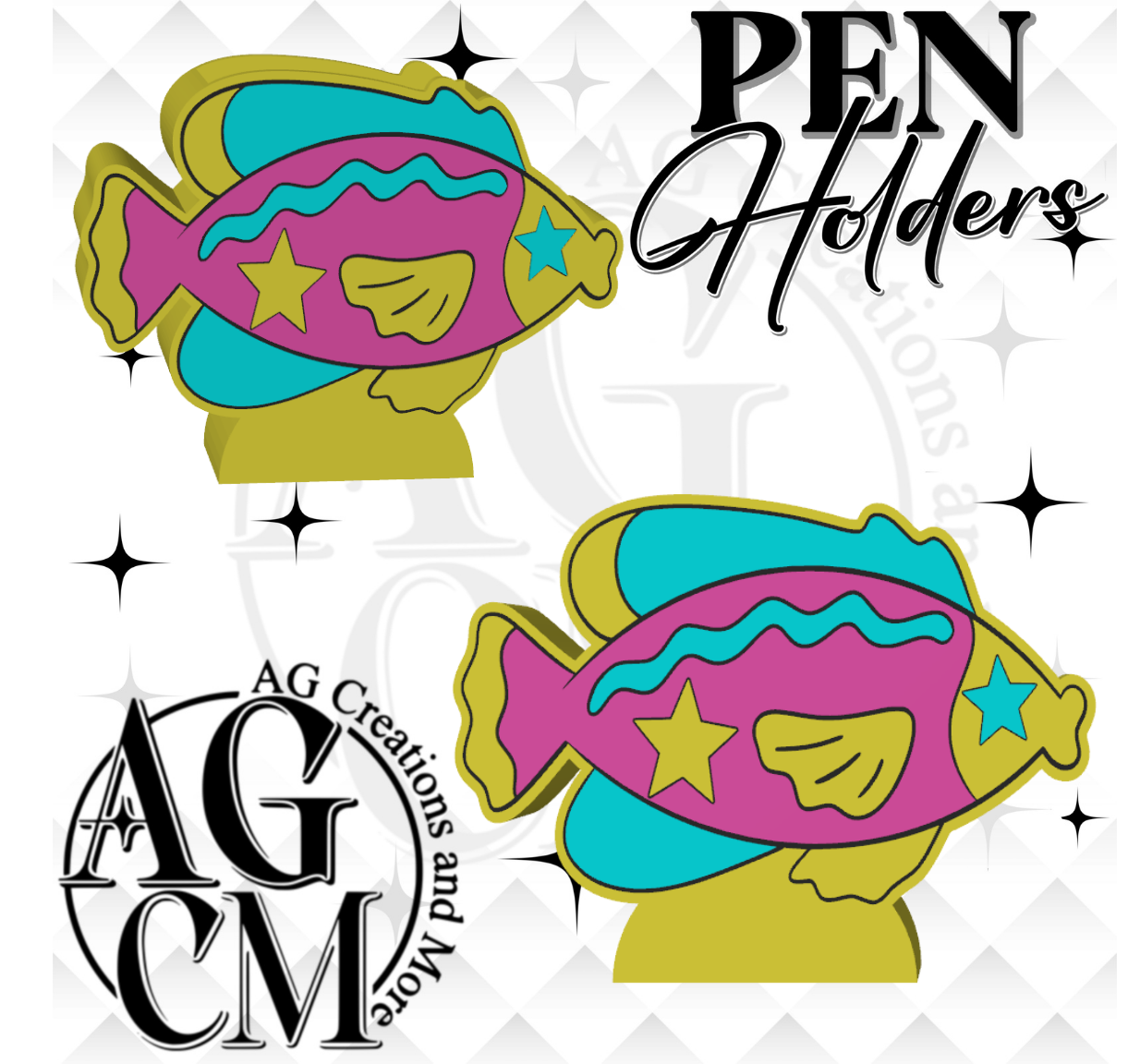 Fish 3D Pen Holder 3MF / STL File