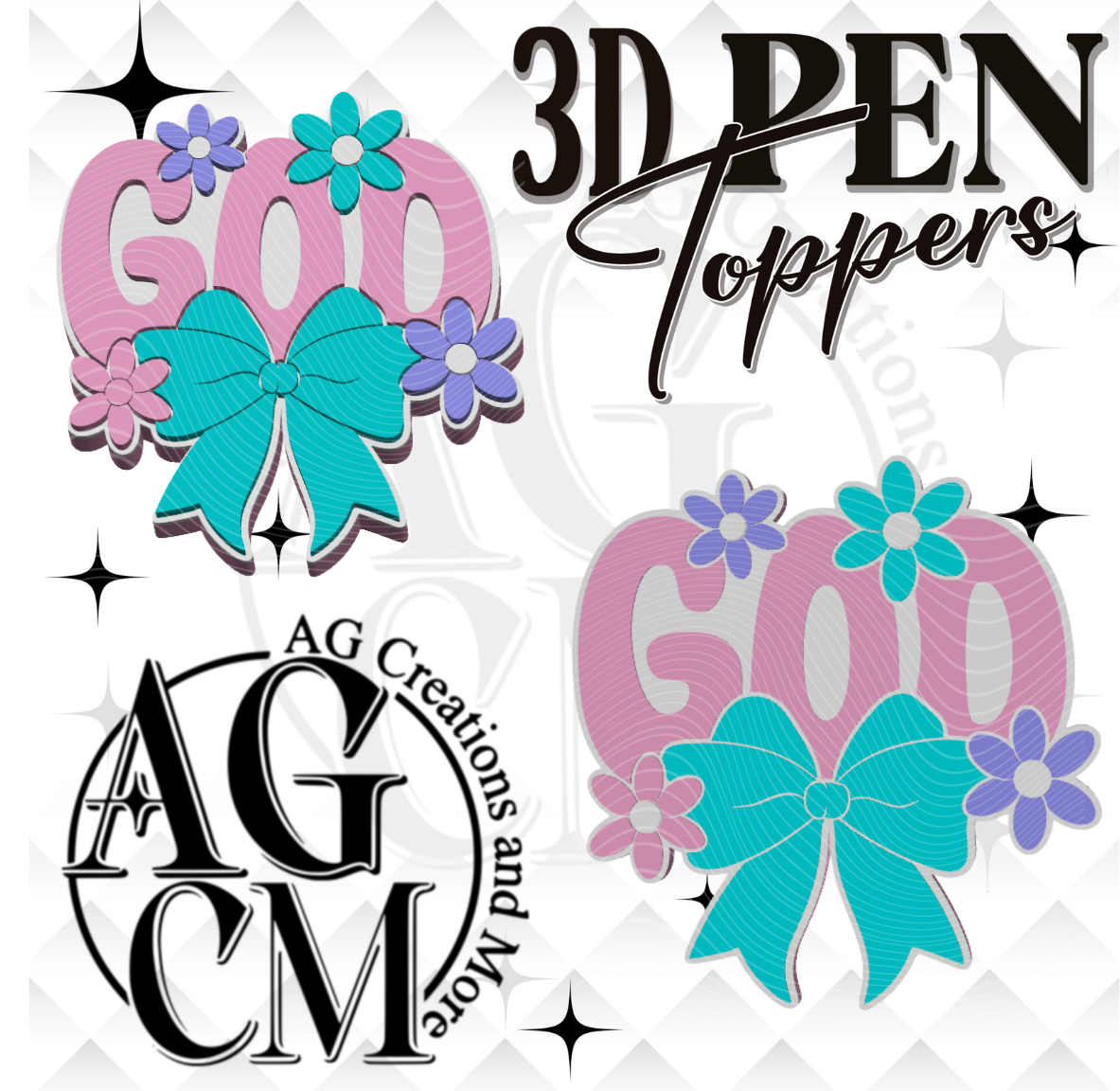 Floral God Pen Toppers 3MF File