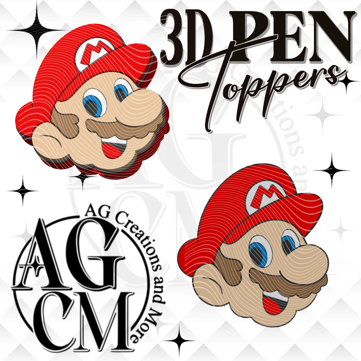Mario Pen Toppers 3MF File