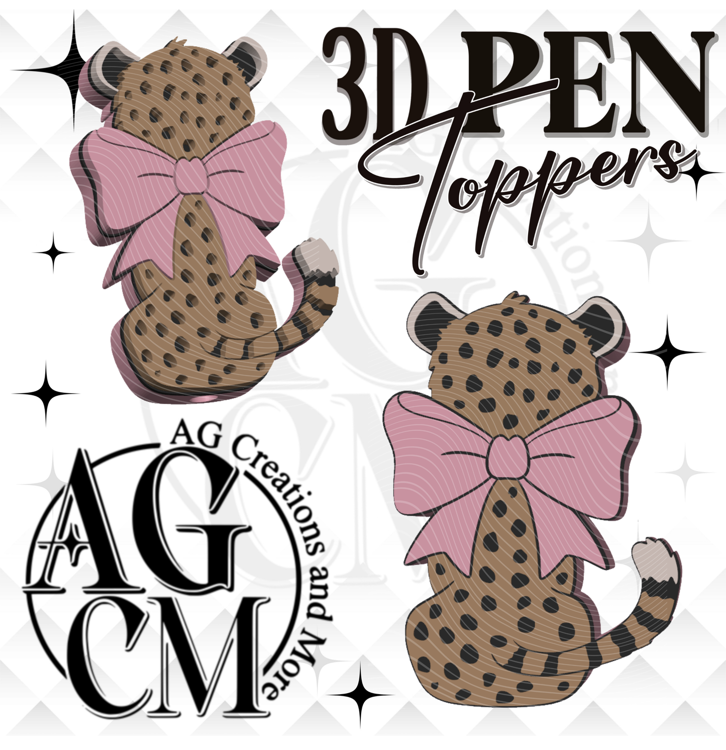 Cheetah Pen Toppers 3MF File