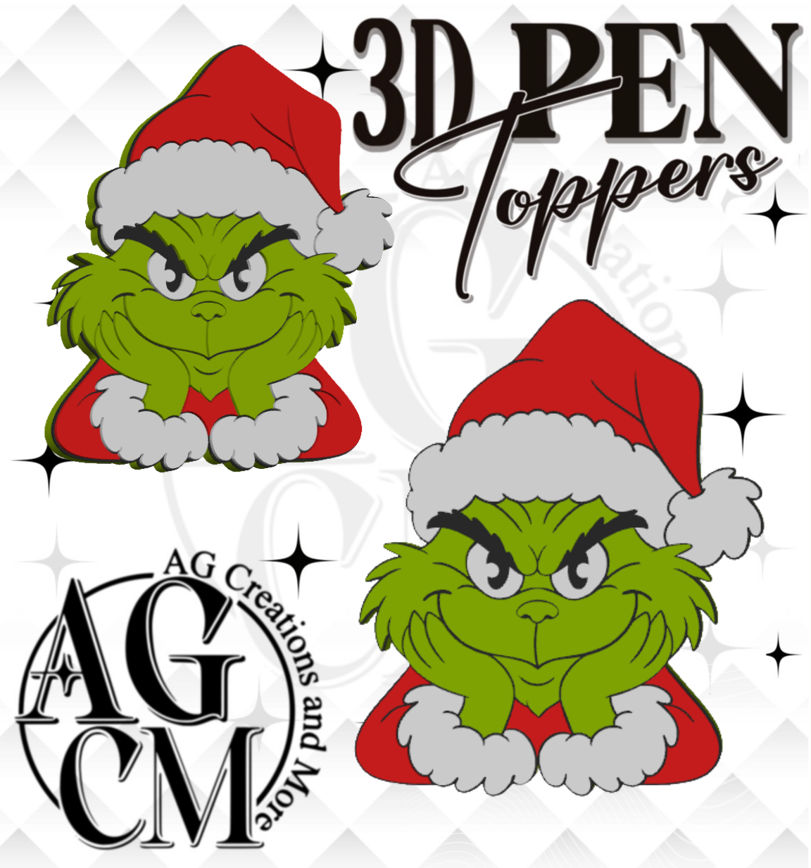 G-hands on face 3D pen Toppers 3MF File