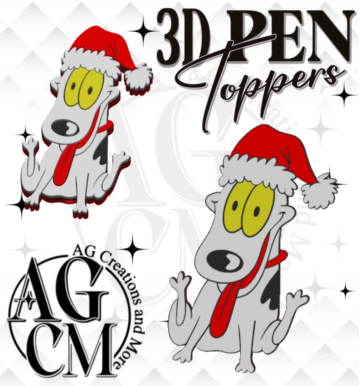 90s Silly Pup 3D Pen Toppers (wholesale)