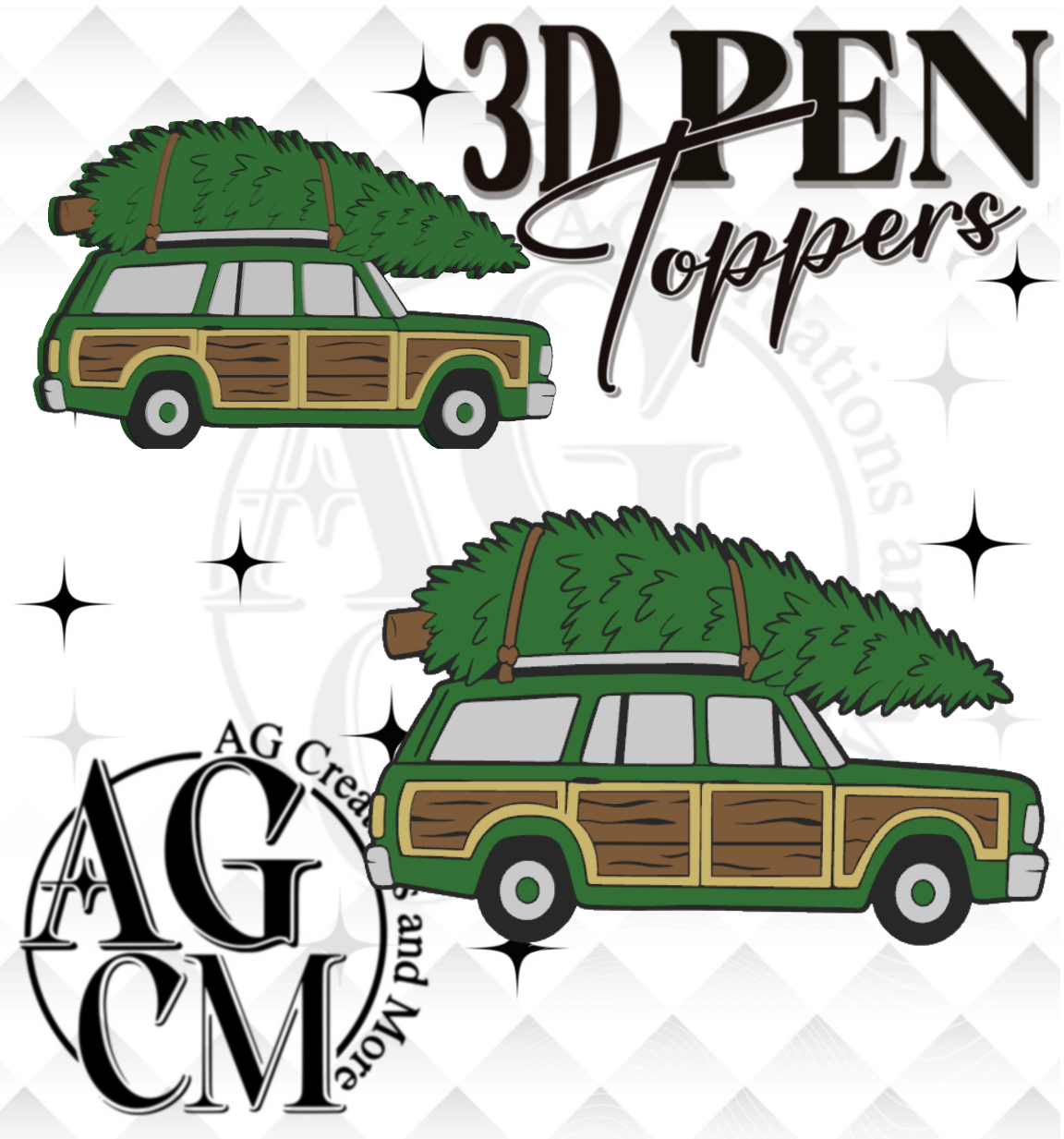 Christmas Station Wagon 3D Pen Toppers (wholesale)