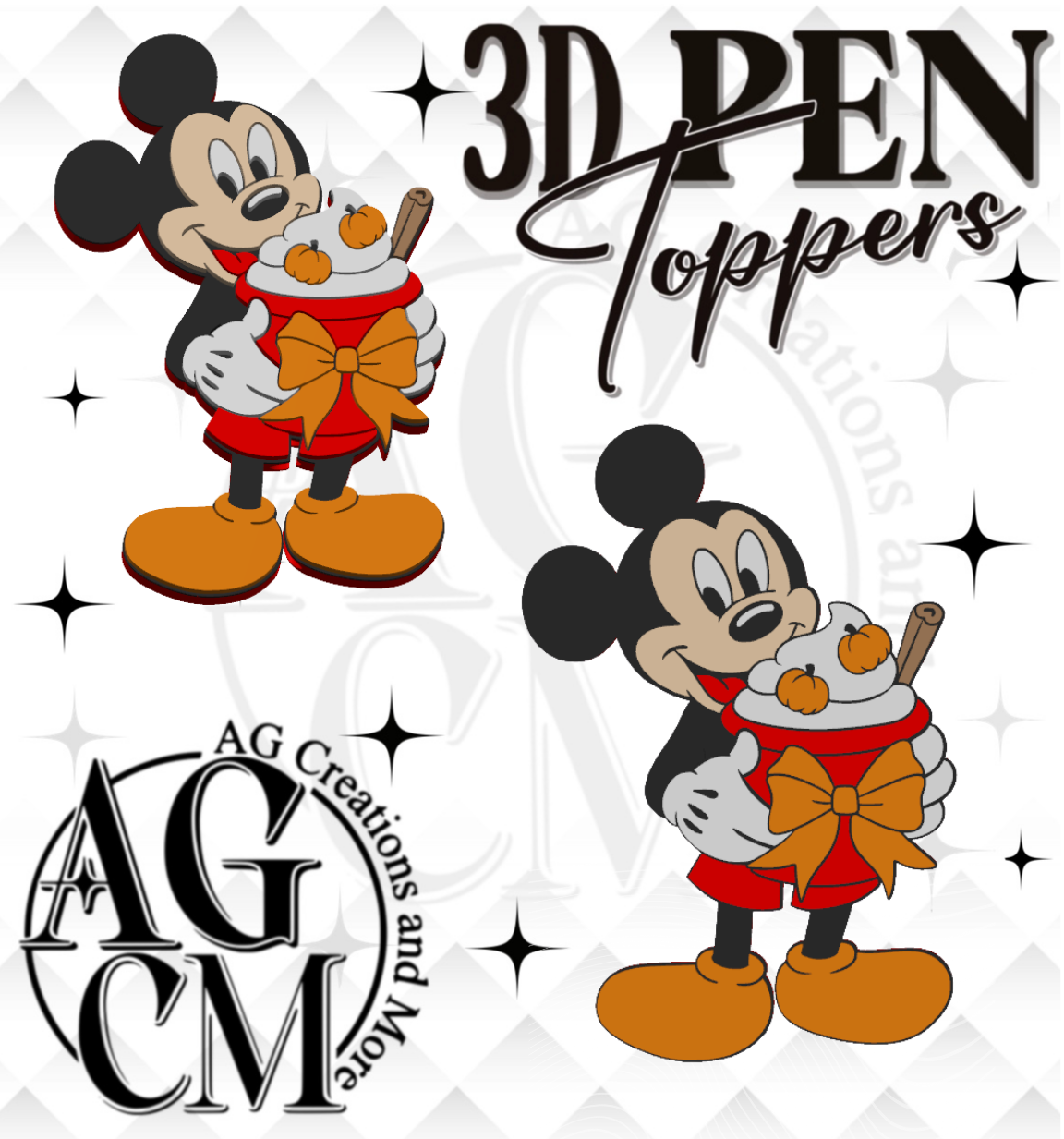 Fall Mouse 3D Pen Toppers (wholesale)