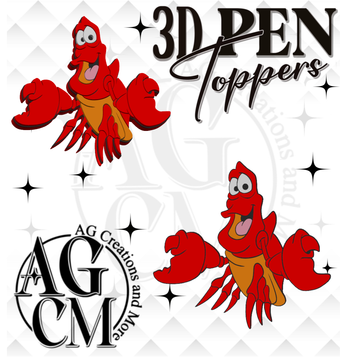Red Crab 3D Pen Toppers (wholesale)