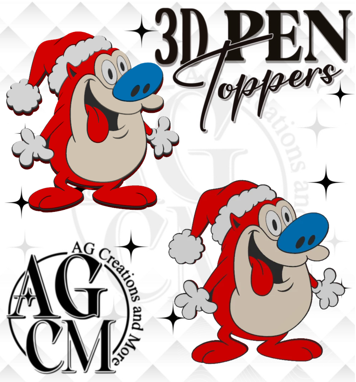 90s Cranky Pup 3D Pen Toppers (wholesale)