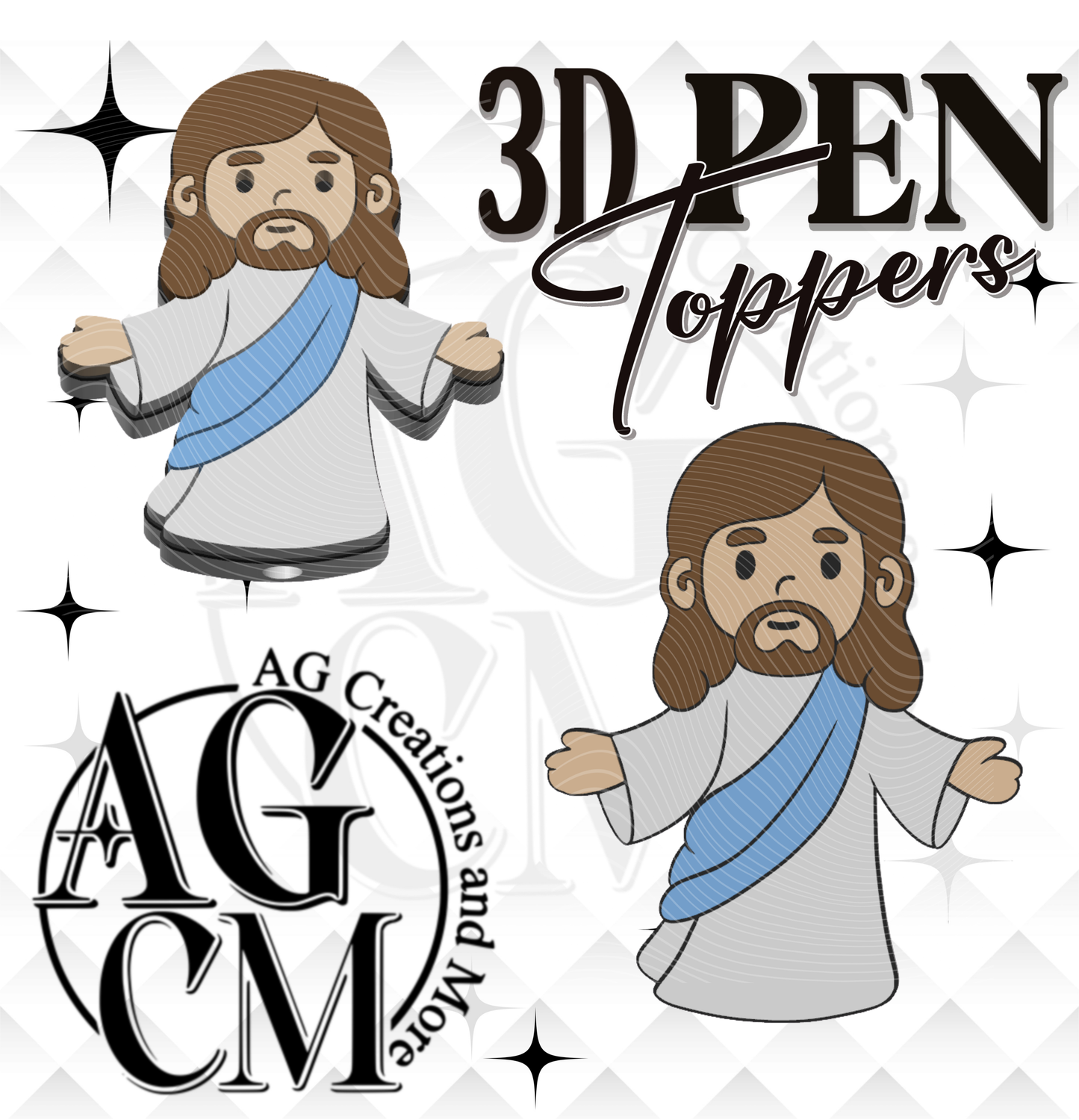 Jesus Pen Toppers 3MF File