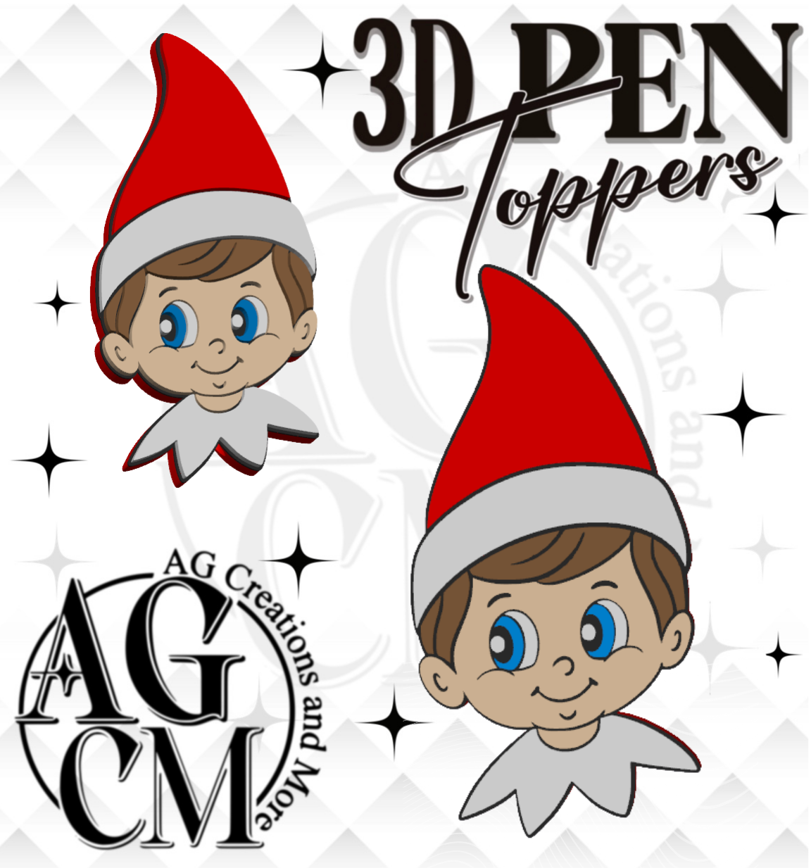 Naughty Elf 3D pen Toppers 3MF File
