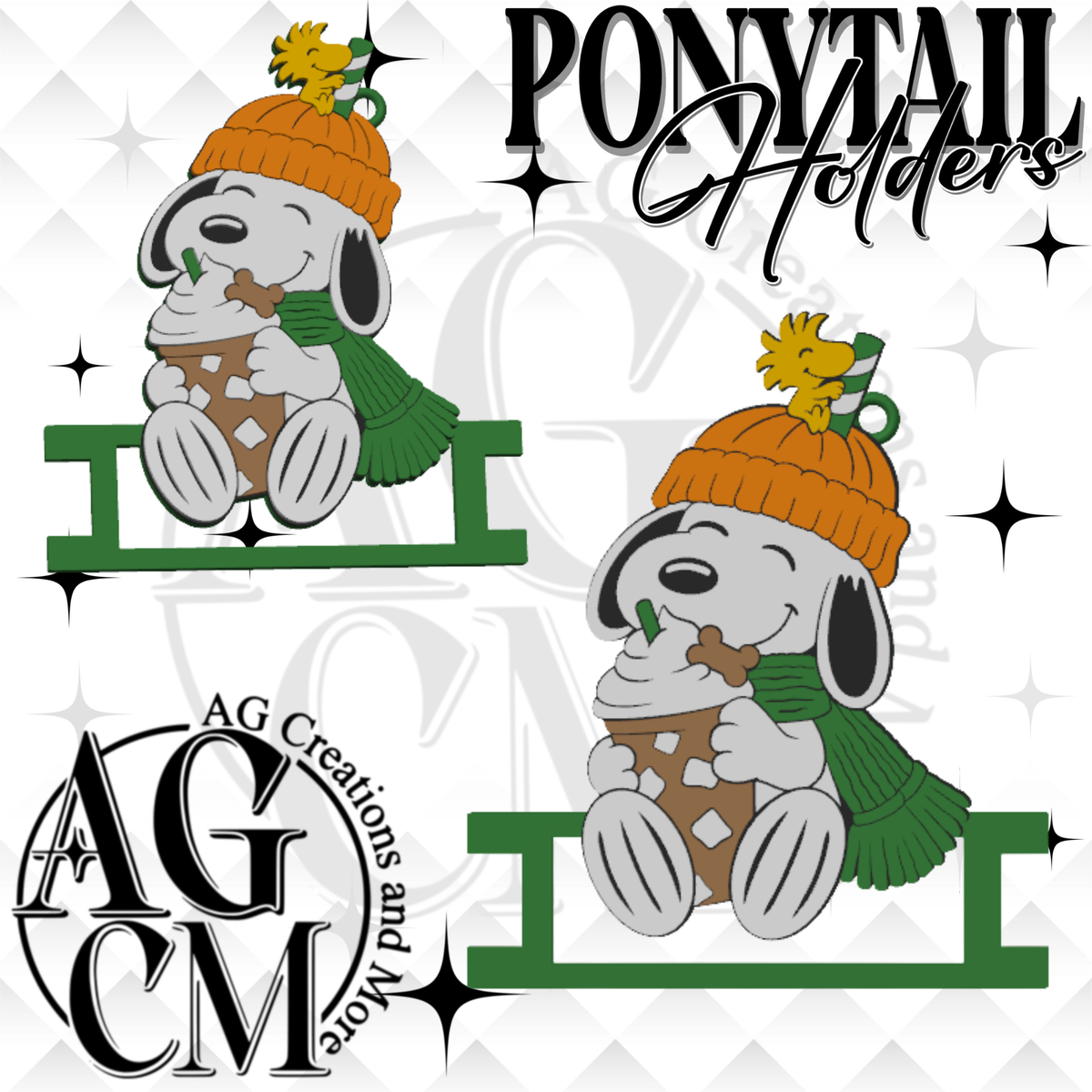 Green Pup 3D Ponytail Holder 3MF File