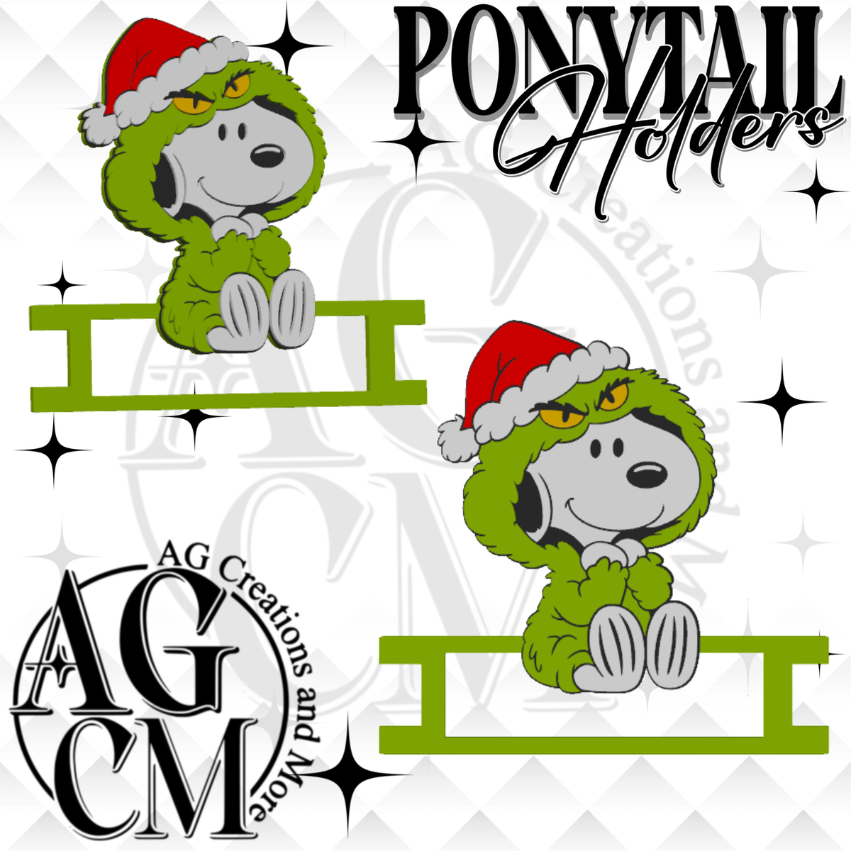 G- Christmas Pup 3D Ponytail Holder (wholesale)