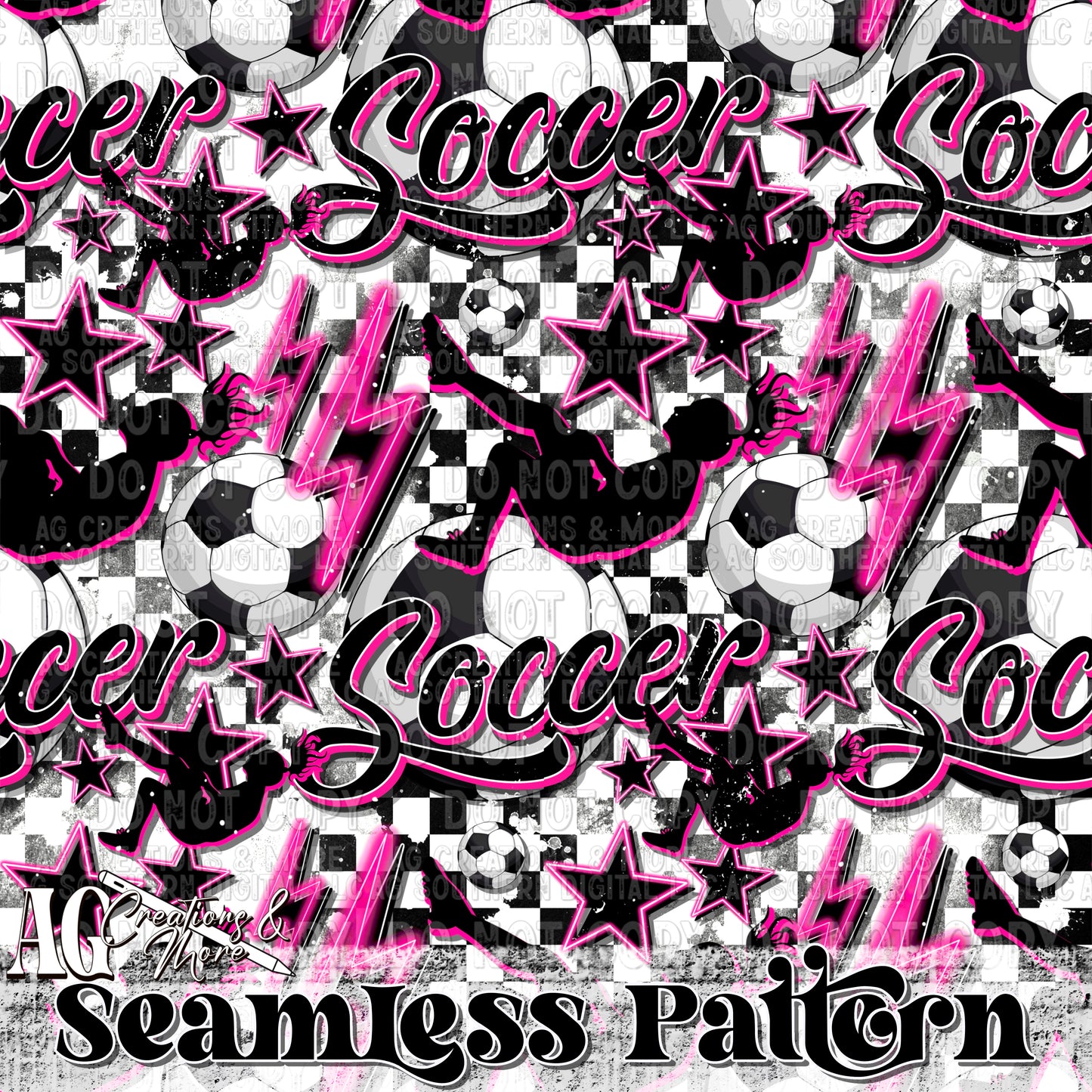 Girl soccer Seamless Pattern