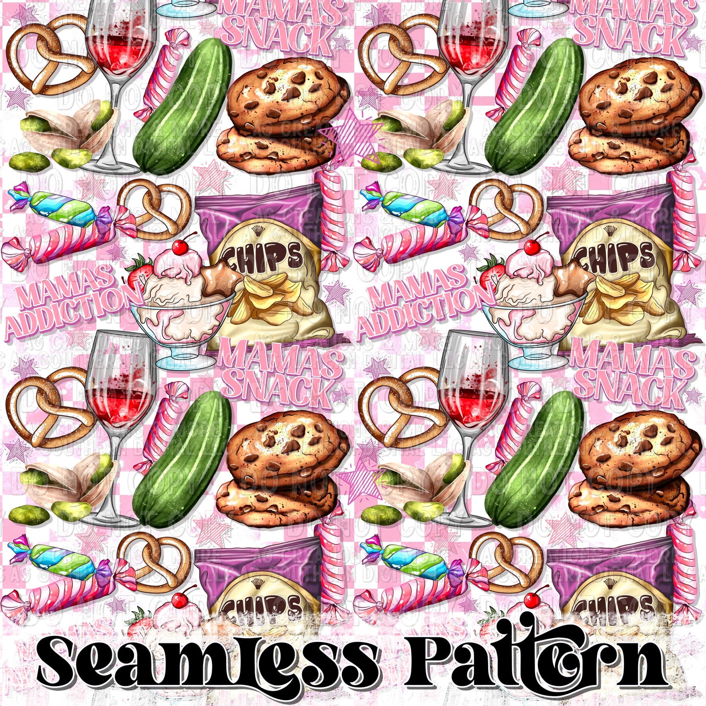 Mamas evening addiction Seamless Pattern