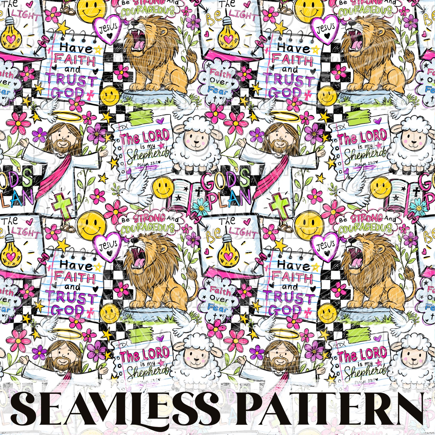God's Plan Seamless Pattern PNG