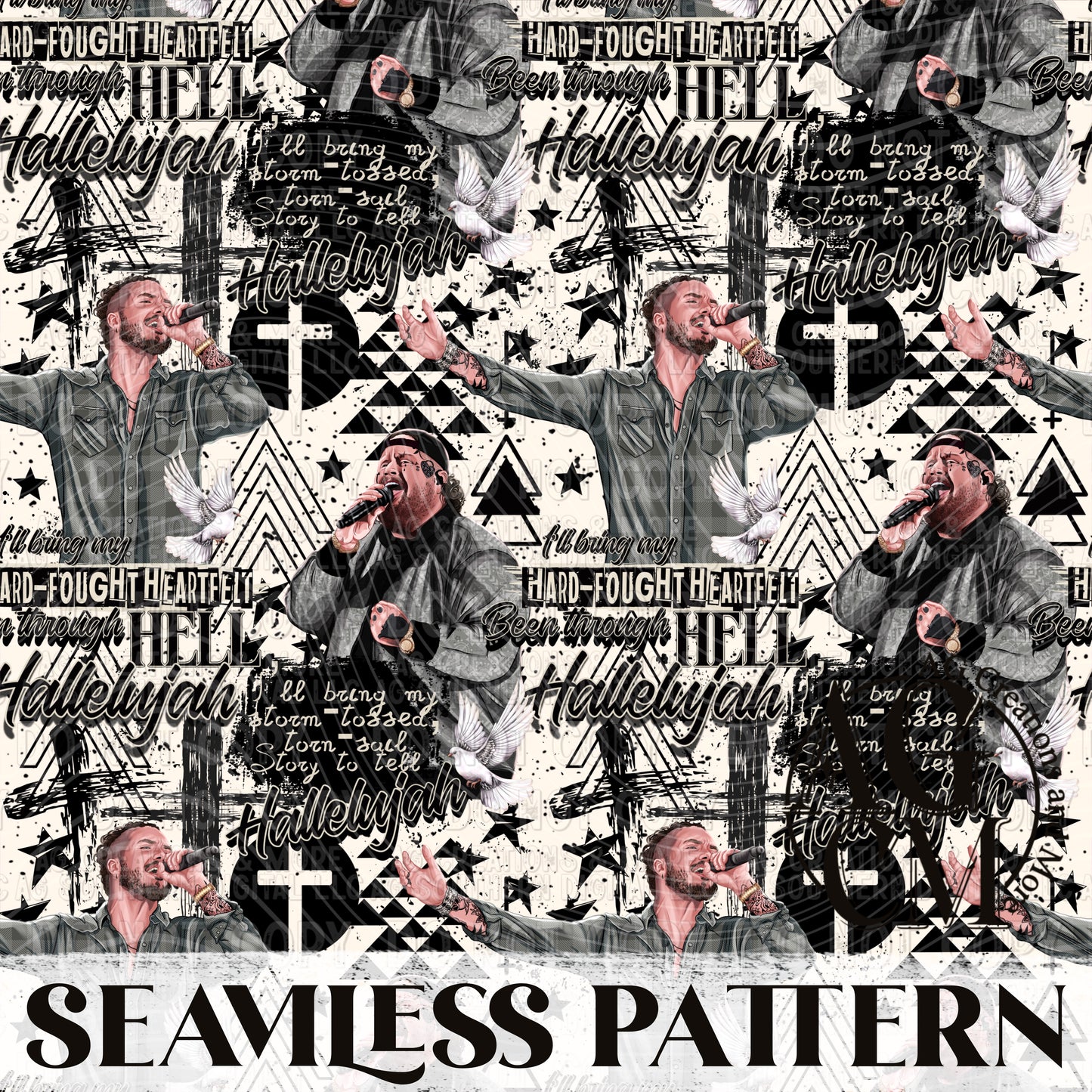 Hallelujah Seamless Pattern PNG
