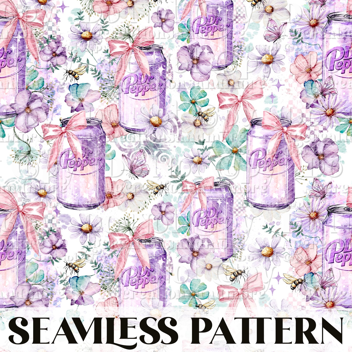Girly Drink Dp Seamless Pattern PNG