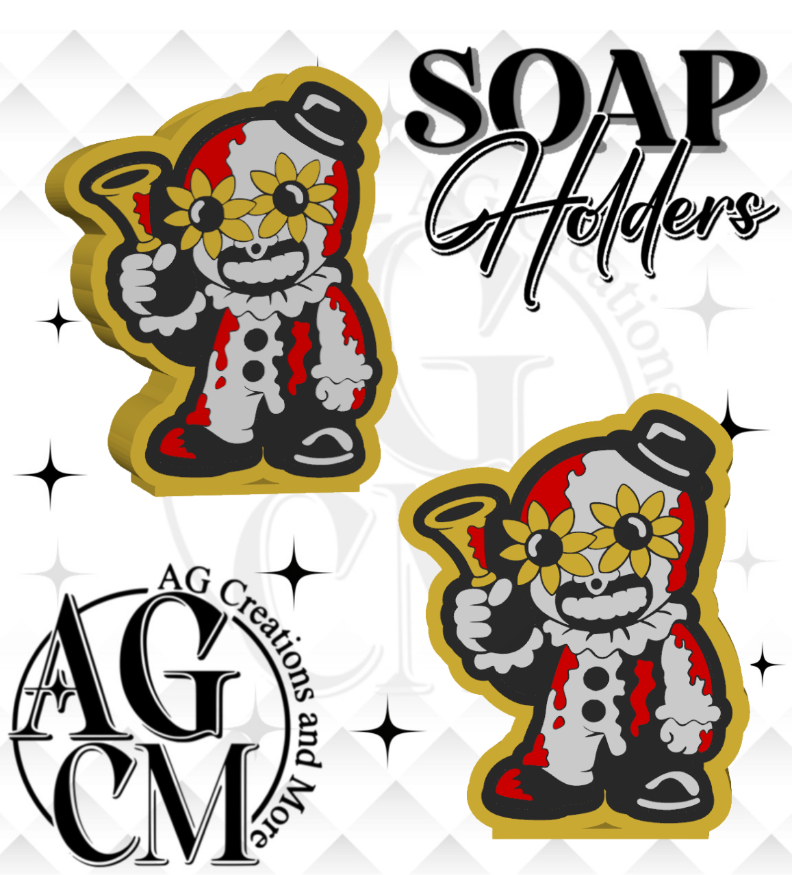 Terrifying Clown 3D Soap Holders (wholesale)