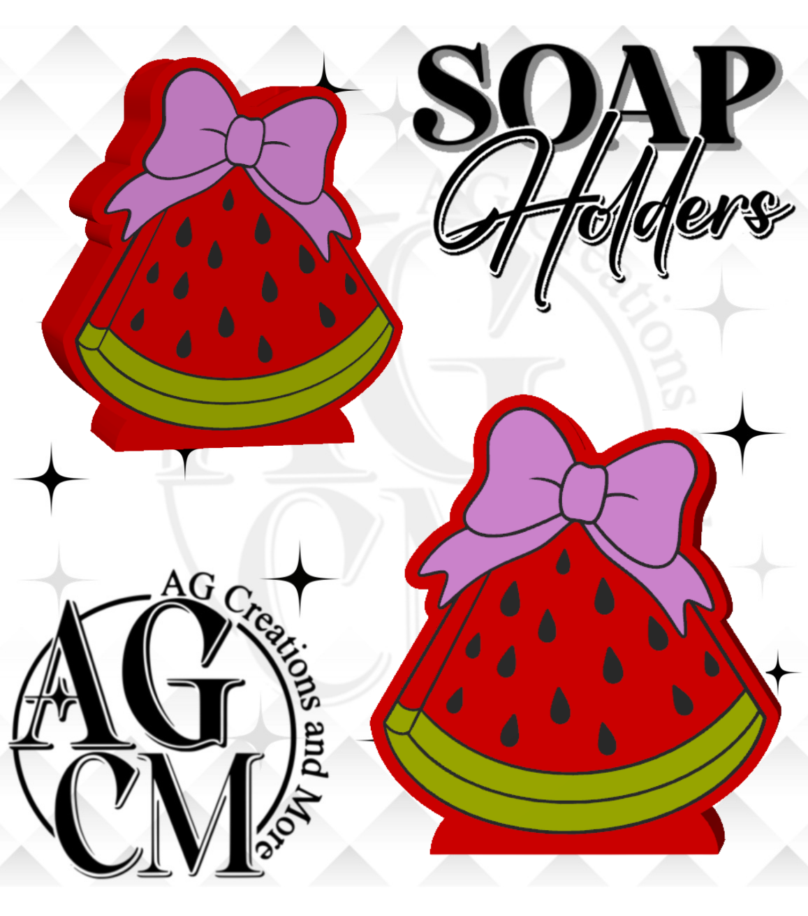 Watermelon 3D Soap Holders STL / 3MF Files
