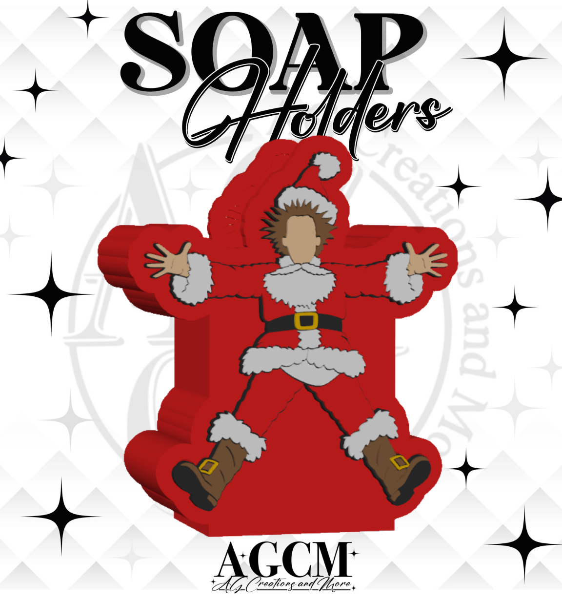 Crazy Santa 3D Soap Holders STL / 3MF Files