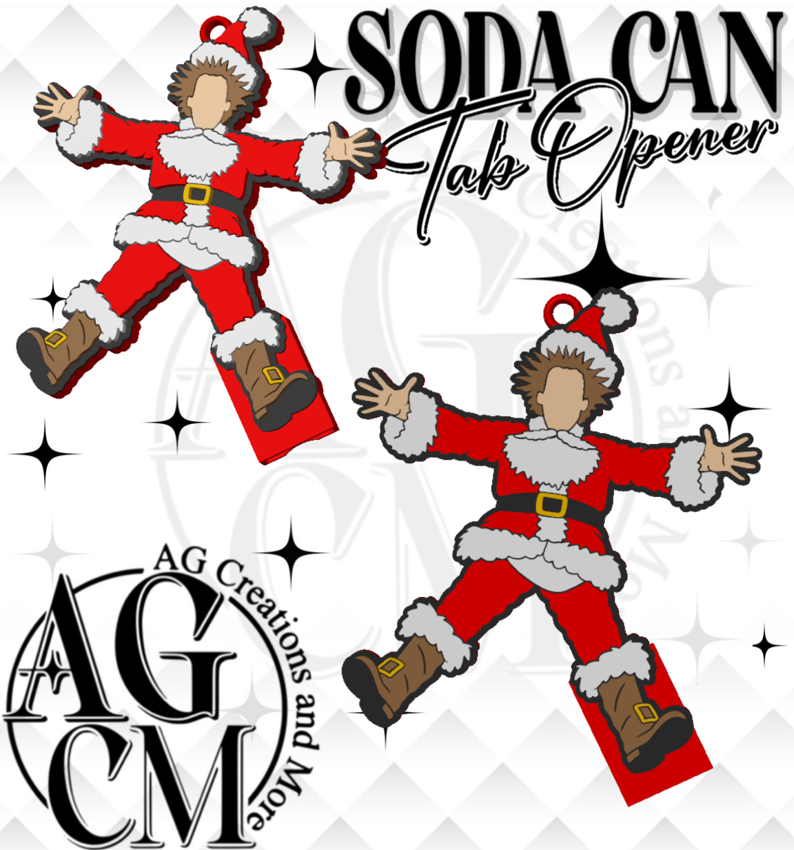 Crazy Santa Tab Opener STL 3MF File