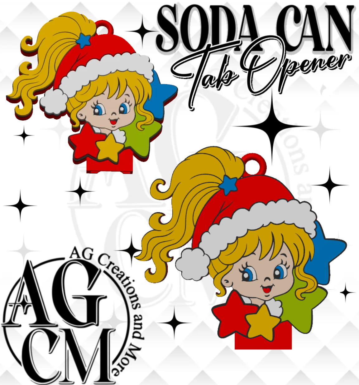 Rainbow Girl Christmas Tab Opener STL 3MF File