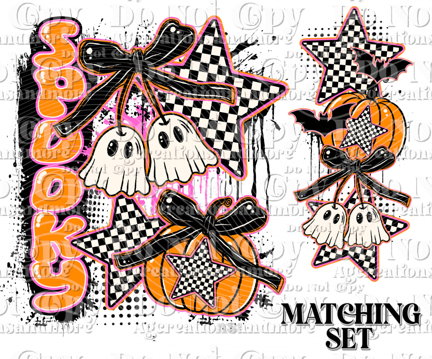 Retro Halloween Spooky Coquette Png, Halloween Leopard Checkered Fall, Spooky png, Halloween Girly png, Fall png Digital Download PNG