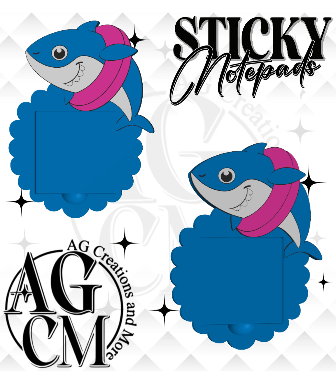 Shark 3D Sticky Notepad STL 3MF files