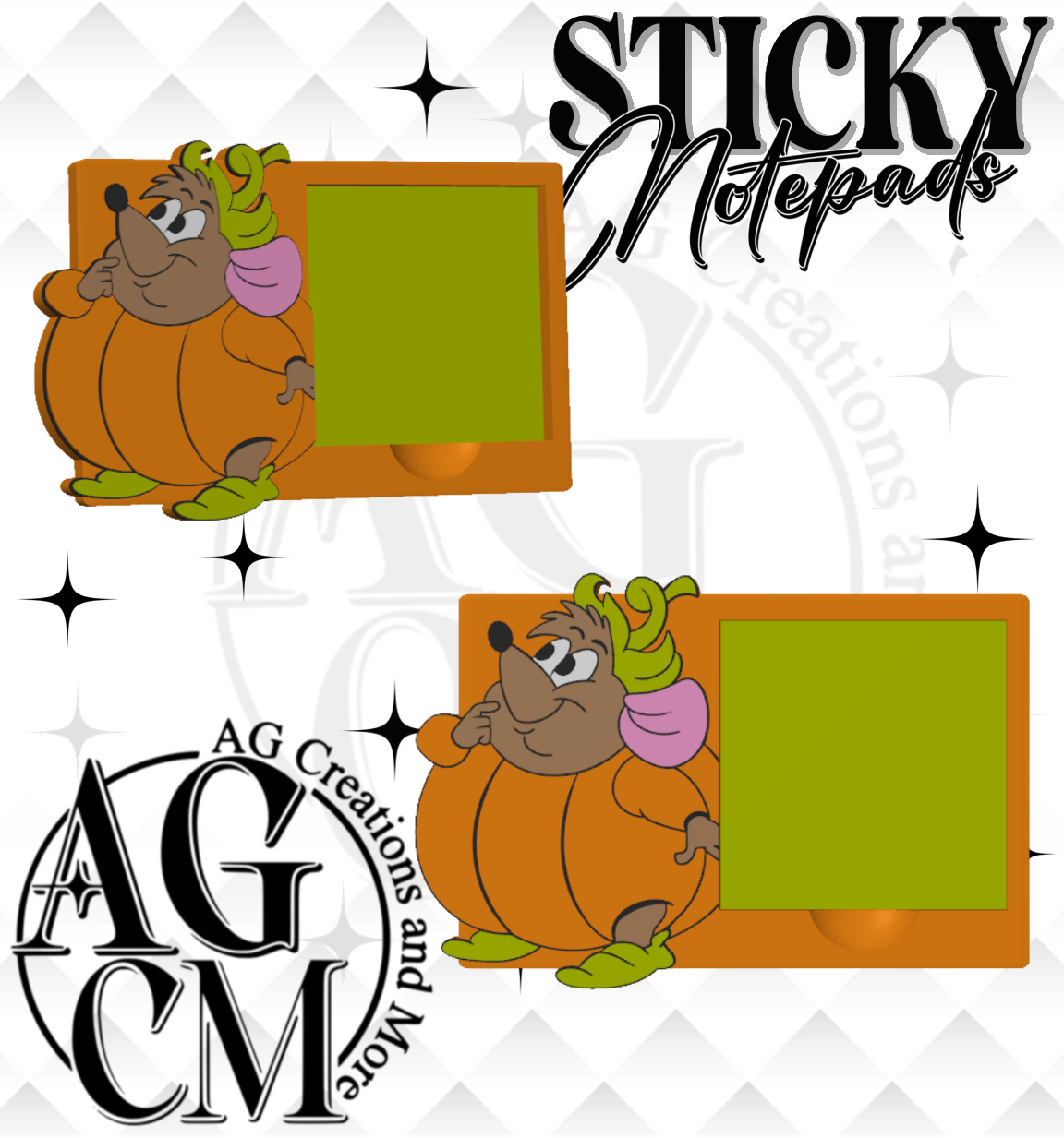 Mouse pumpkin 3D Sticky Notepad (wholesale)